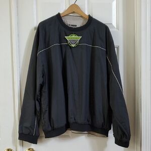 Reversible Black Windbreaker Pullover